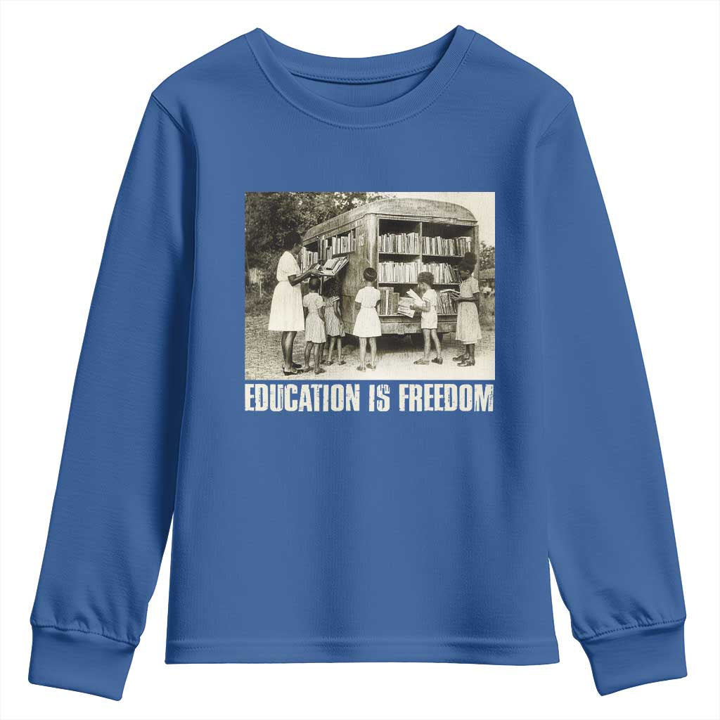Education Is Freedom Youth Sweatshirt Black Educator Bookish