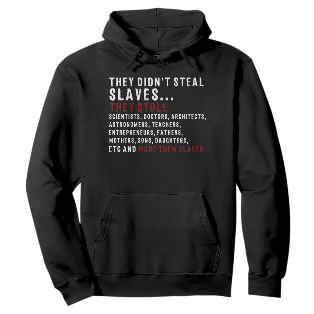 Black History Hoodie They Didn't Steal Slaves They Stolen And Made Them Slaves TS09