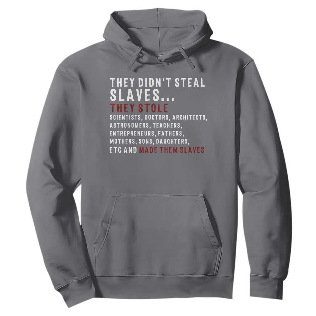 Black History Hoodie They Didn't Steal Slaves They Stolen And Made Them Slaves TS09