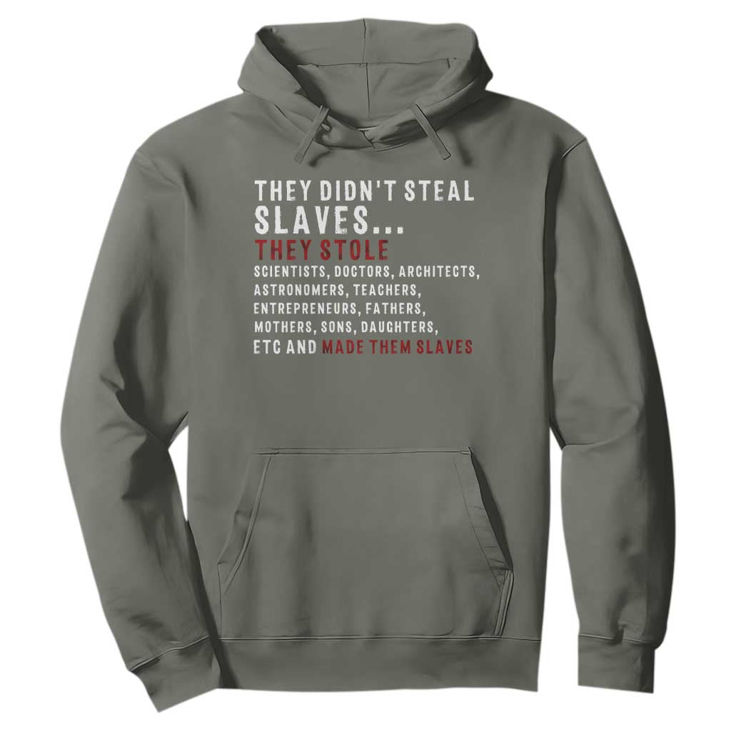 Black History Hoodie They Didn't Steal Slaves They Stolen And Made Them Slaves TS09
