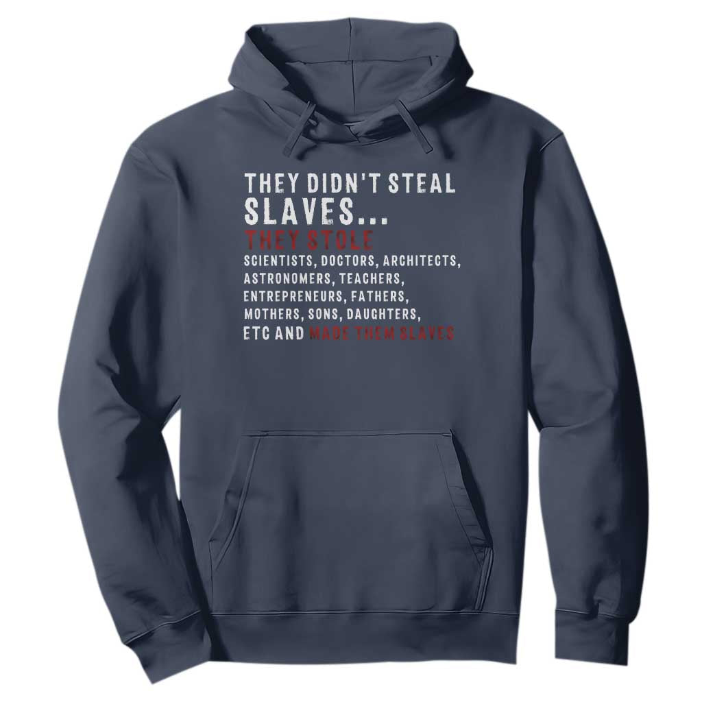Black History Hoodie They Didn't Steal Slaves They Stolen And Made Them Slaves TS09