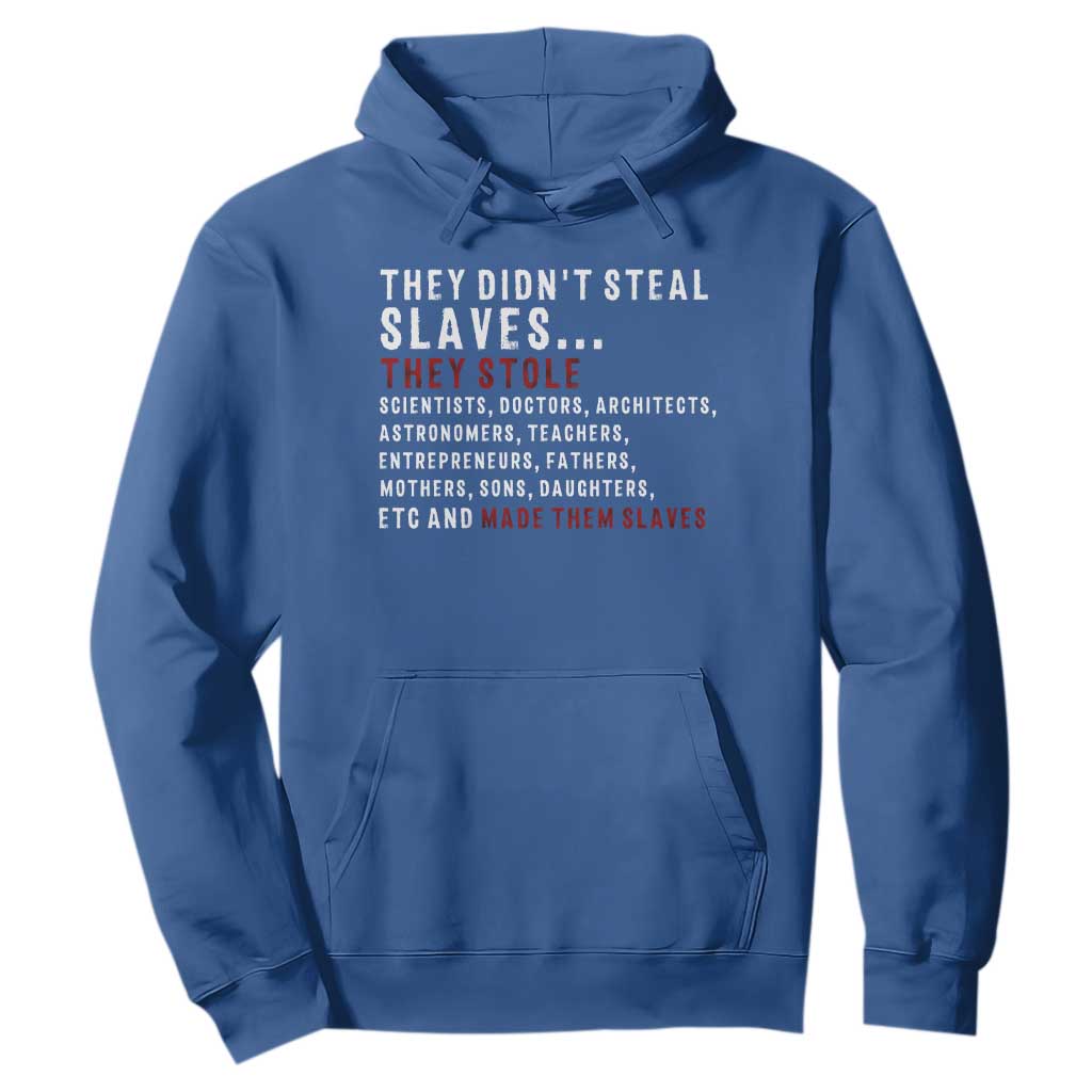 Black History Hoodie They Didn't Steal Slaves They Stolen And Made Them Slaves TS09