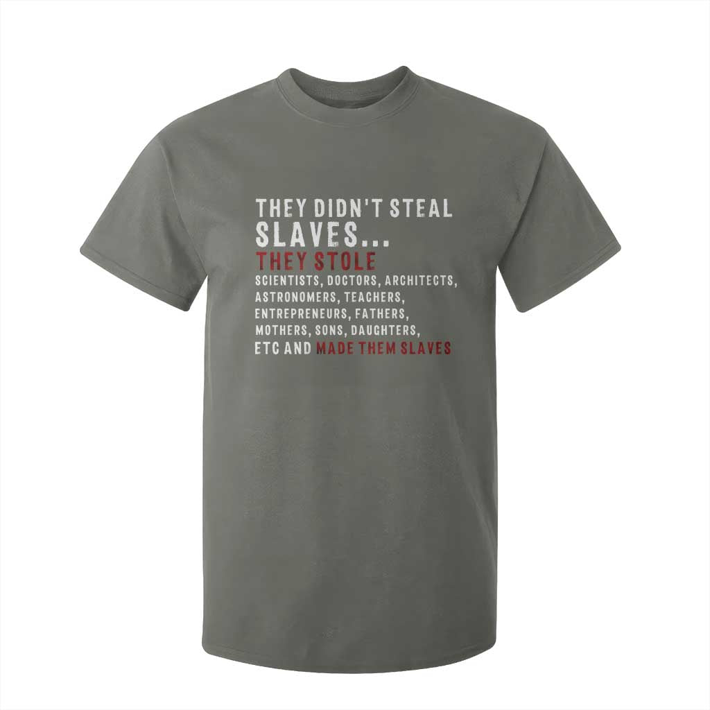 Black History T Shirt For Kid They Didn't Steal Slaves They Stolen And Made Them Slaves TS09