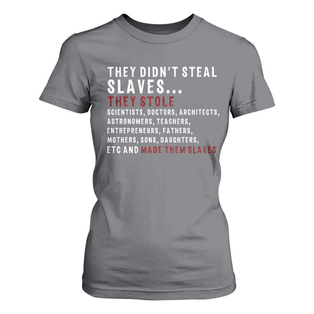 Black History T Shirt For Women They Didn't Steal Slaves They Stolen And Made Them Slaves TS09