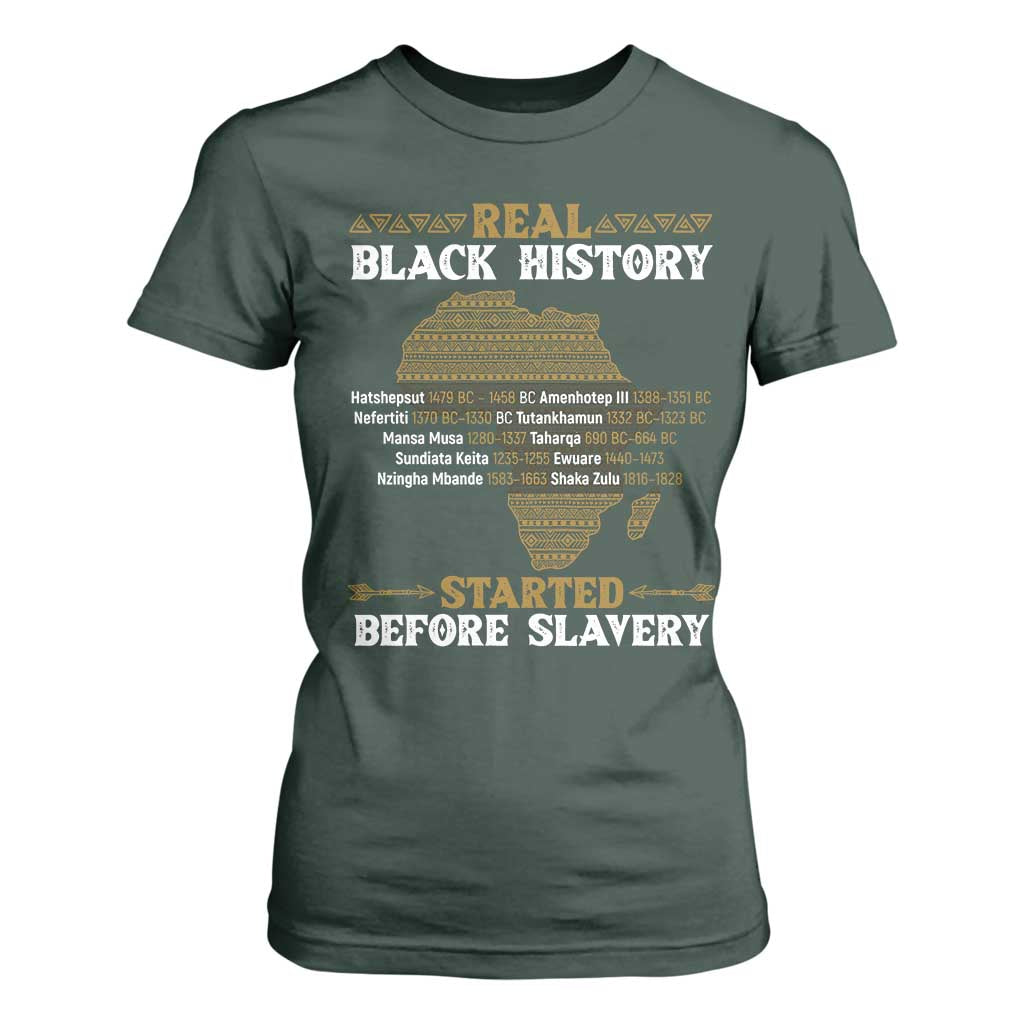 Real Black History Started Before Slavery T Shirt For Women