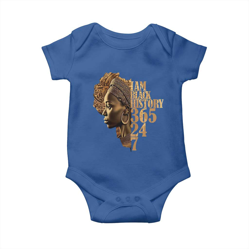 I Am Black History 365 24 7 Baby Onesie