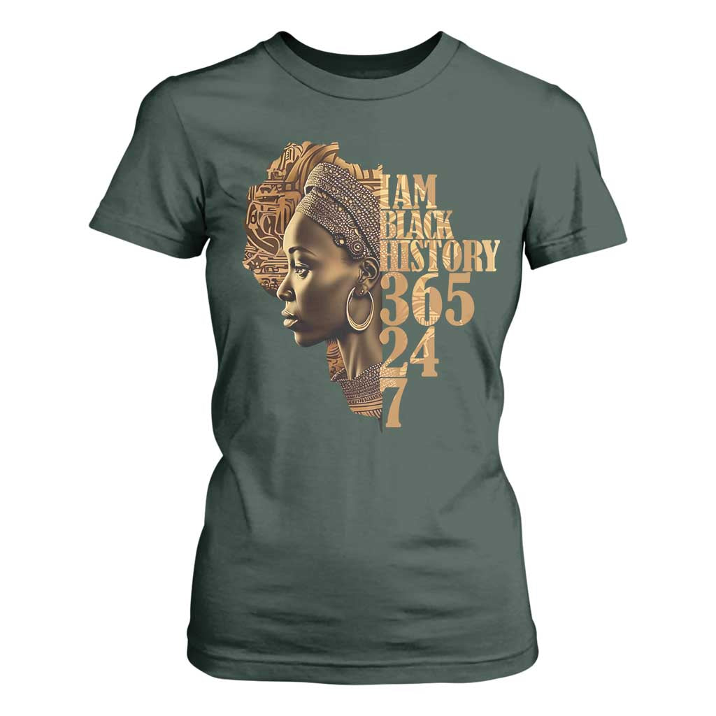 I Am Black History 365 24 7 T Shirt For Women