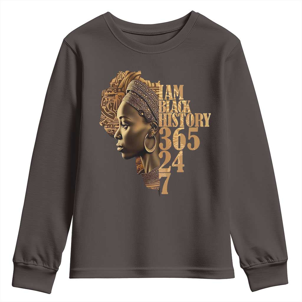 I Am Black History 365 24 7 Youth Sweatshirt