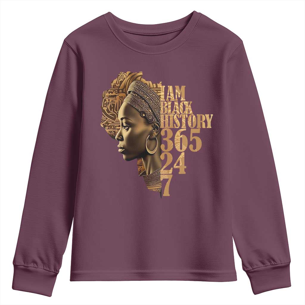 I Am Black History 365 24 7 Youth Sweatshirt
