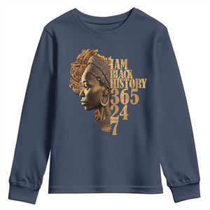 I Am Black History 365 24 7 Youth Sweatshirt