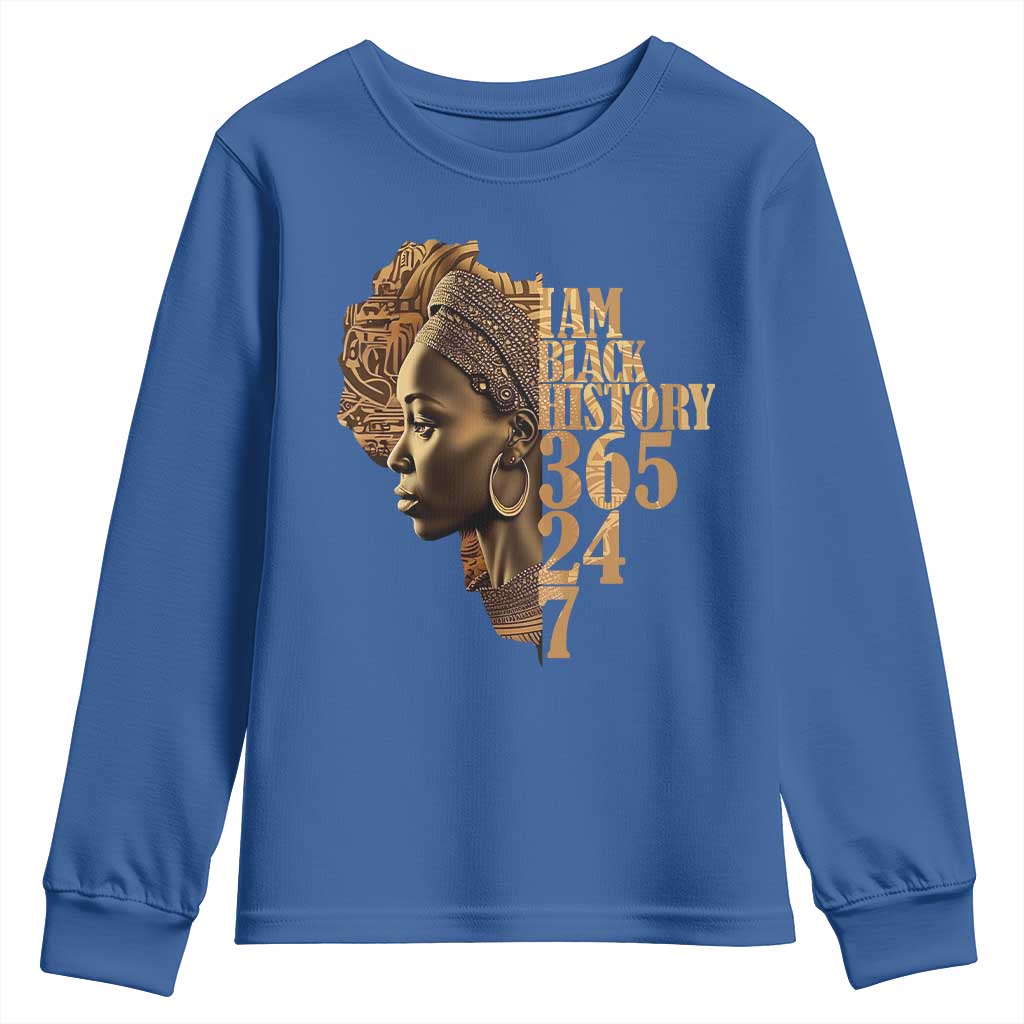I Am Black History 365 24 7 Youth Sweatshirt