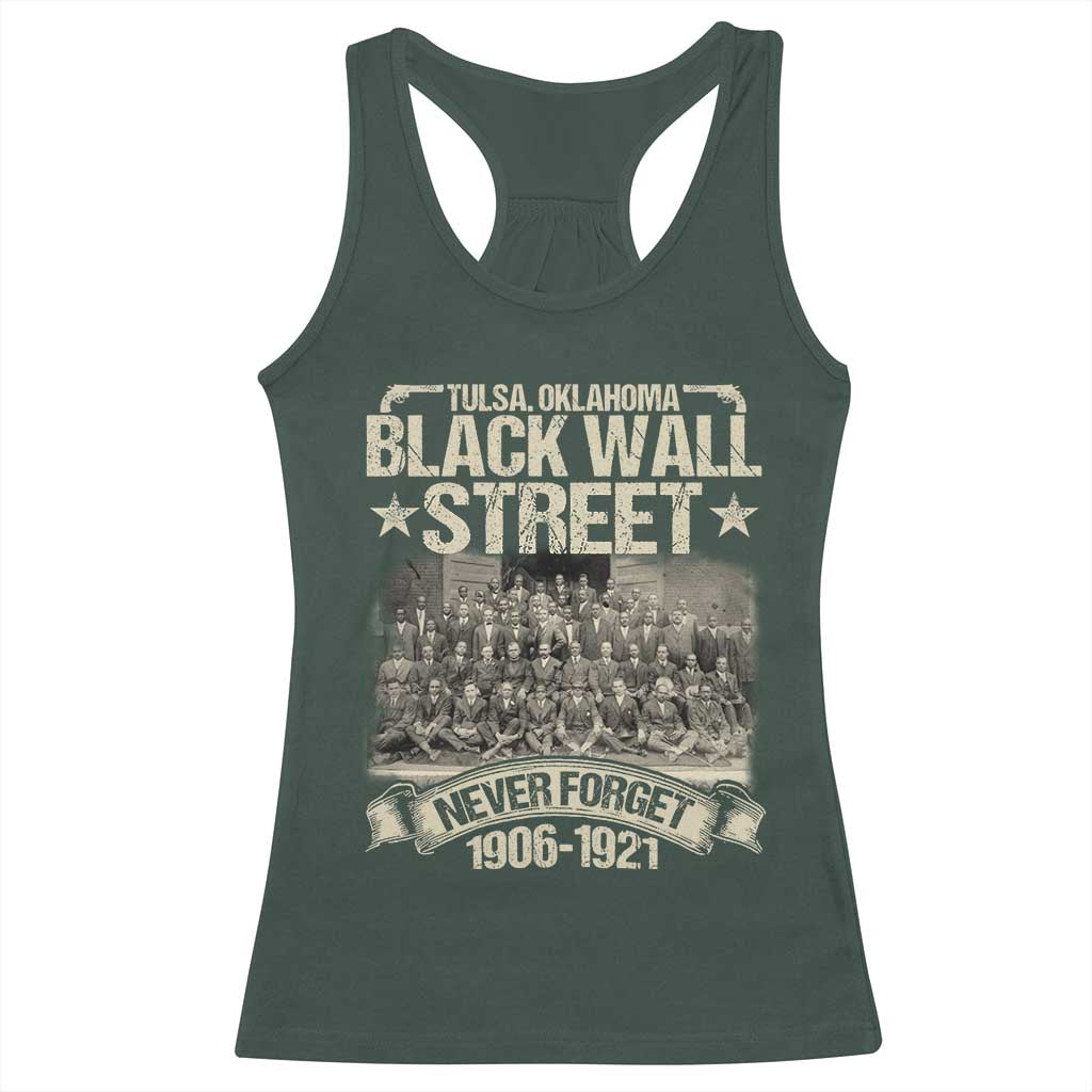 Black Wall Street Racerback Tank Top Never Forget 1906 1921 Tulsa Black History