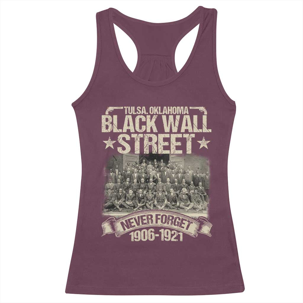 Black Wall Street Racerback Tank Top Never Forget 1906 1921 Tulsa Black History