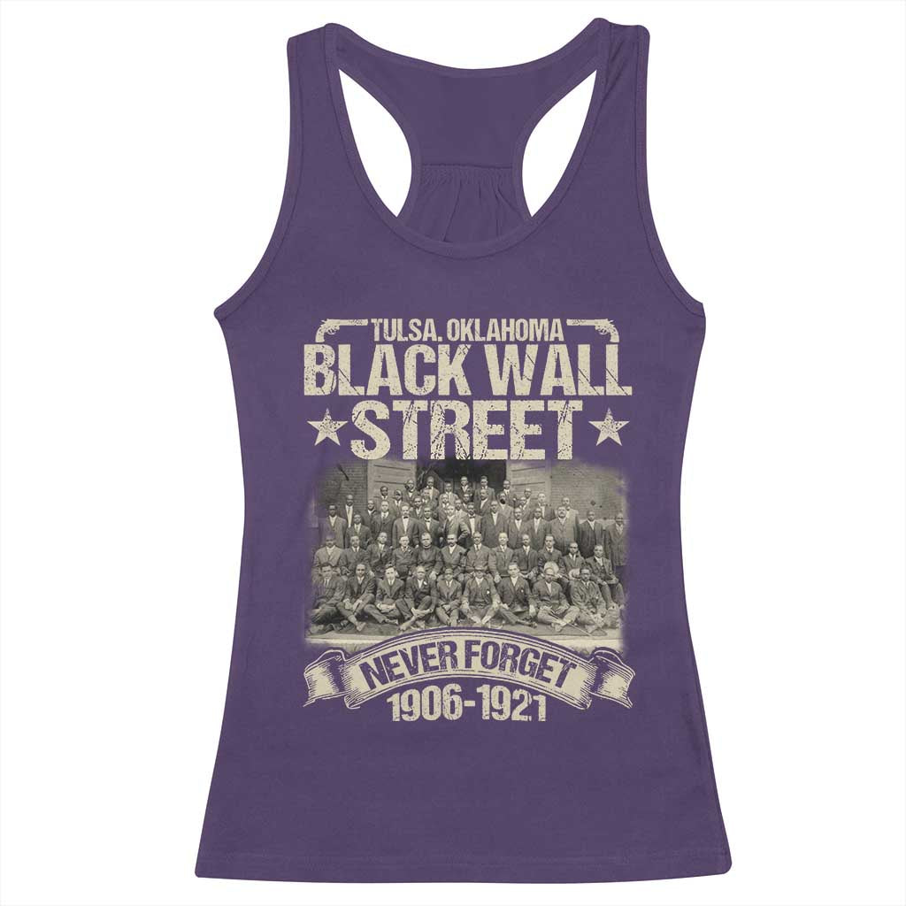 Black Wall Street Racerback Tank Top Never Forget 1906 1921 Tulsa Black History
