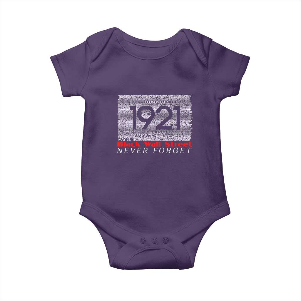 Black Wall Street Baby Onesie Never Forget 1921 Greenwood Tulsa Black History
