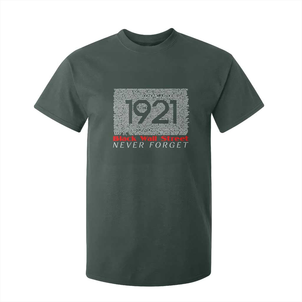 Black Wall Street T Shirt For Kid Never Forget 1921 Greenwood Tulsa Black History