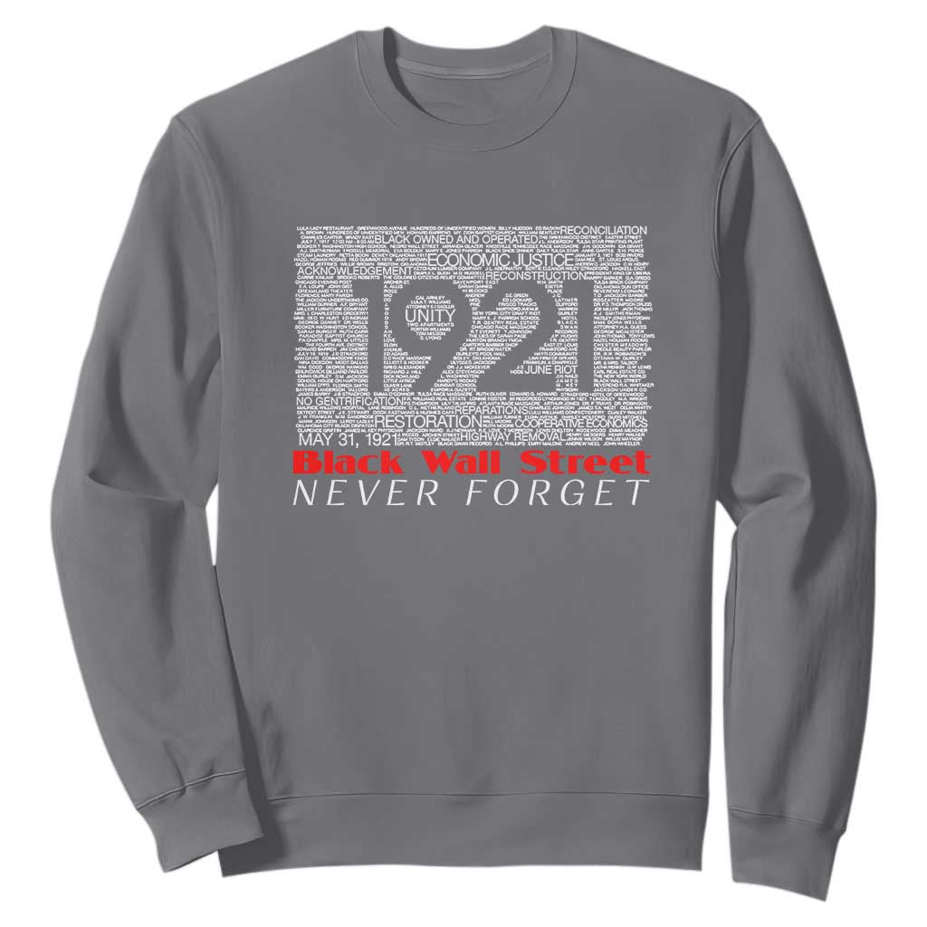Black Wall Street Sweatshirt Never Forget 1921 Greenwood Tulsa Black History
