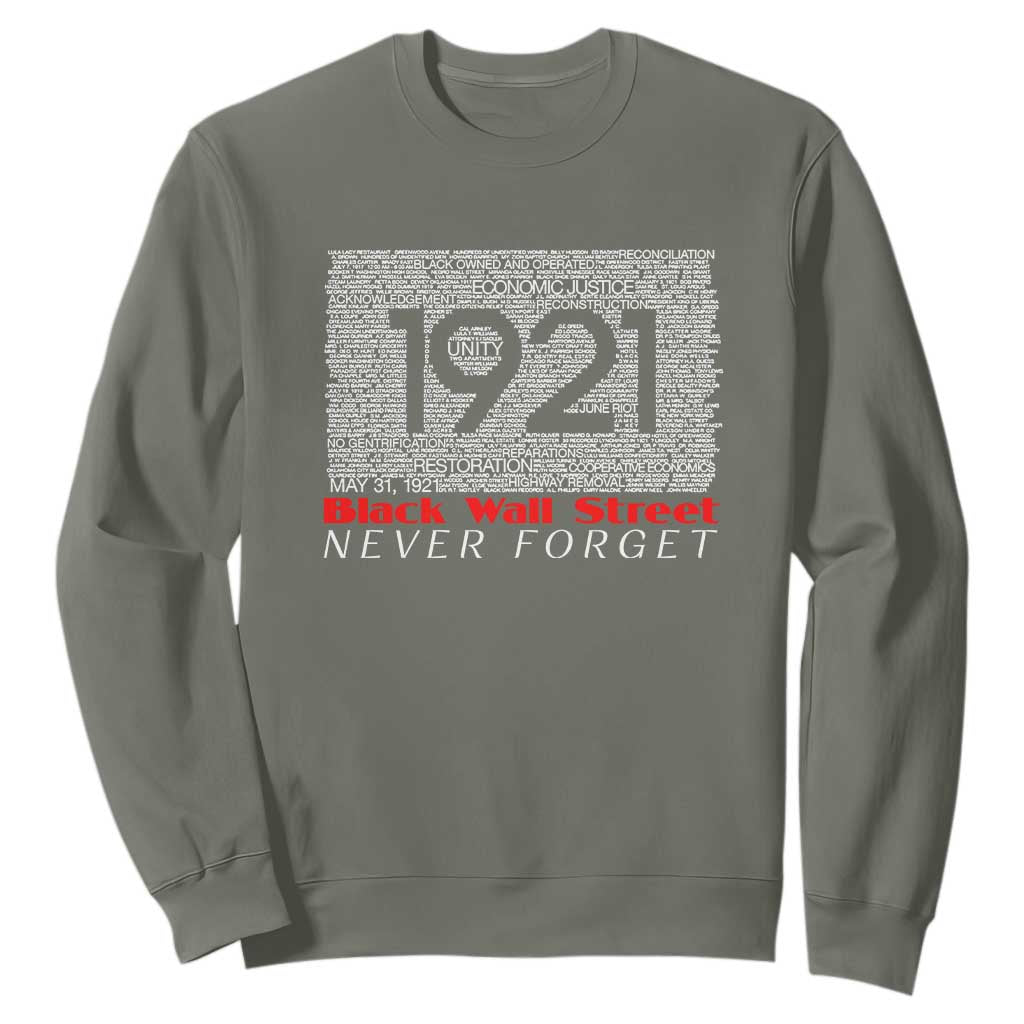 Black Wall Street Sweatshirt Never Forget 1921 Greenwood Tulsa Black History