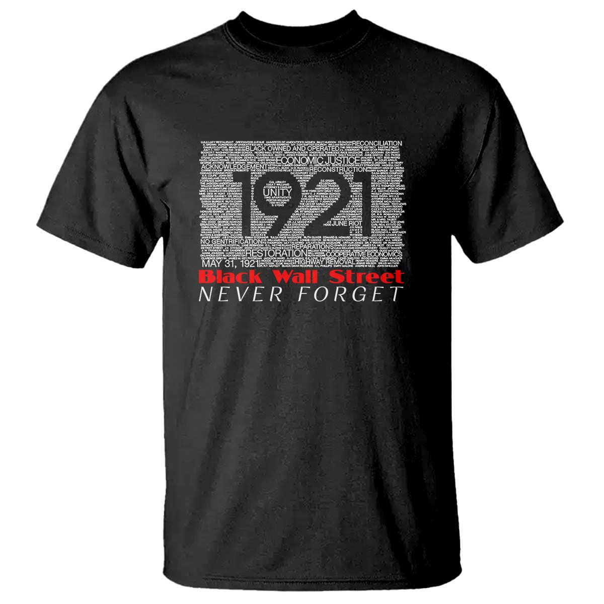 Black Wall Street T Shirt Never Forget 1921 Greenwood Tulsa Black History