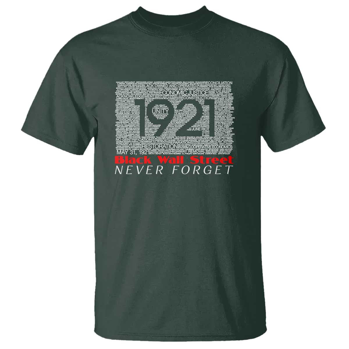 Black Wall Street T Shirt Never Forget 1921 Greenwood Tulsa Black History