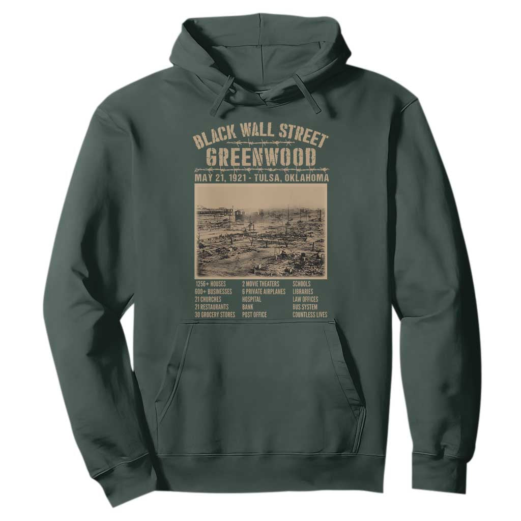 Black Wall Street Hoodie Never Forget 1921 Tulsa Black History Retro