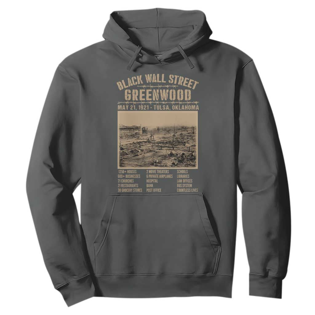 Black Wall Street Hoodie Never Forget 1921 Tulsa Black History Retro