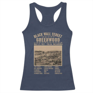 Black Wall Street Racerback Tank Top Never Forget 1921 Tulsa Black History Retro