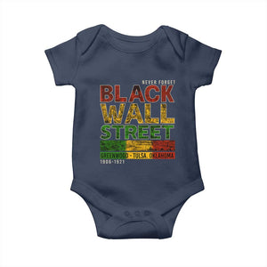 Never Forget Black Wall Street Baby Onesie Greenwood Tulsa Oklahoma Black History