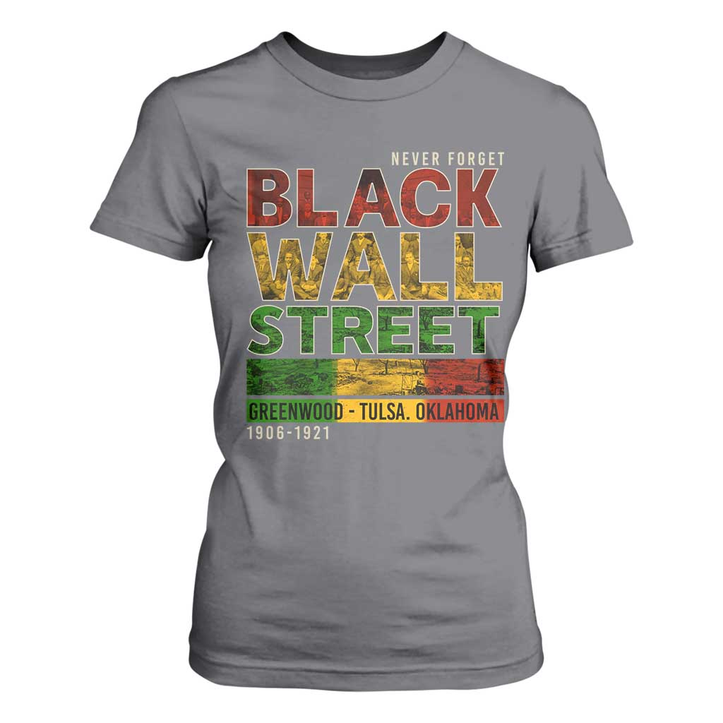 Never Forget Black Wall Street T Shirt For Women Greenwood Tulsa Oklahoma Black History