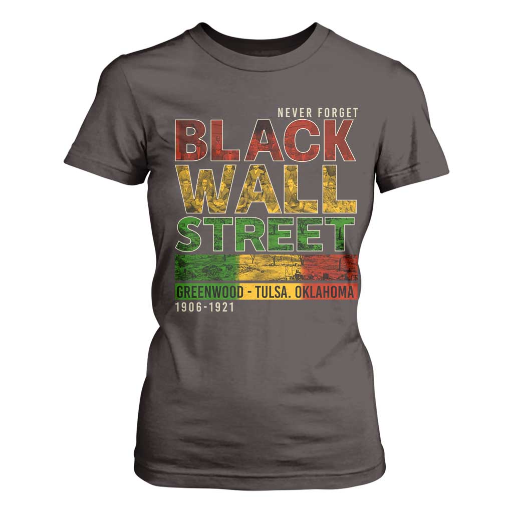 Never Forget Black Wall Street T Shirt For Women Greenwood Tulsa Oklahoma Black History