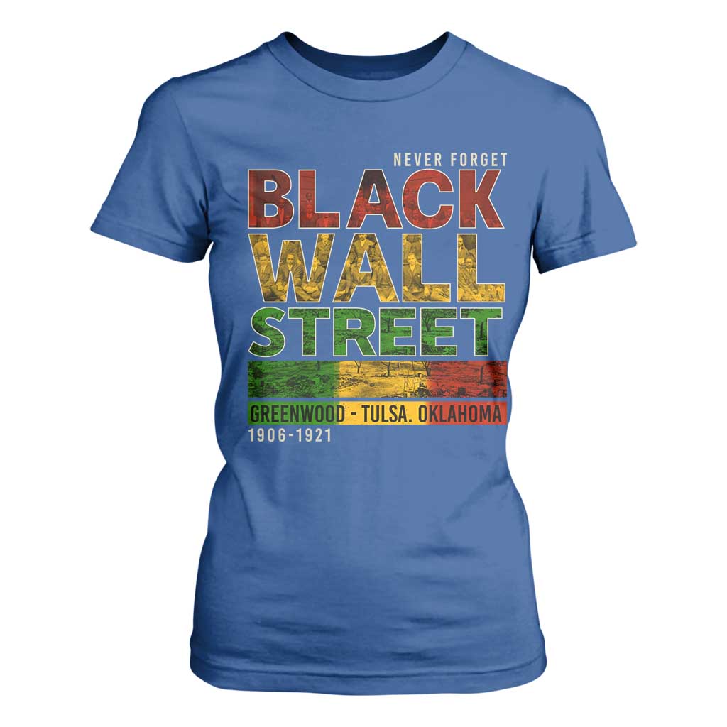 Never Forget Black Wall Street T Shirt For Women Greenwood Tulsa Oklahoma Black History