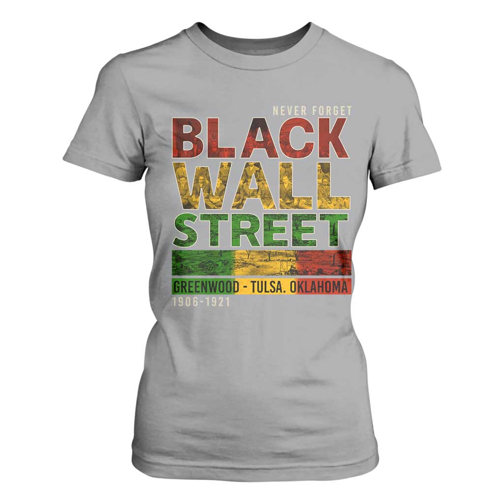 Never Forget Black Wall Street T Shirt For Women Greenwood Tulsa Oklahoma Black History