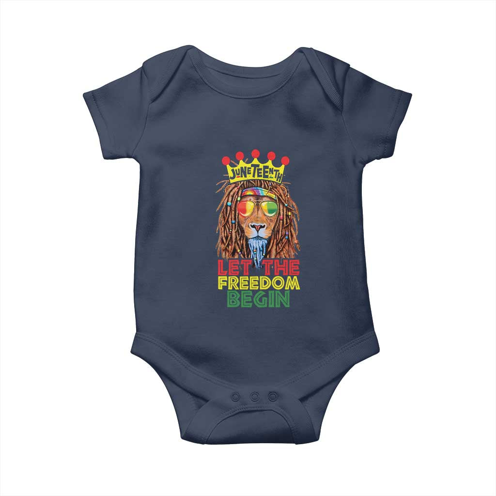 Juneteenth Baby Onesie Let The Freedom Begin Lion Rasta African American