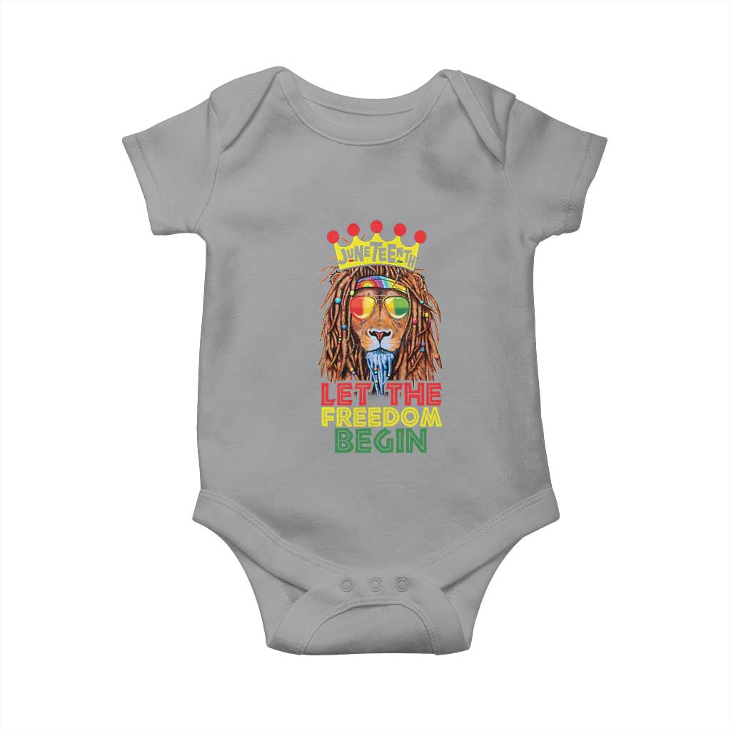 Juneteenth Baby Onesie Let The Freedom Begin Lion Rasta African American