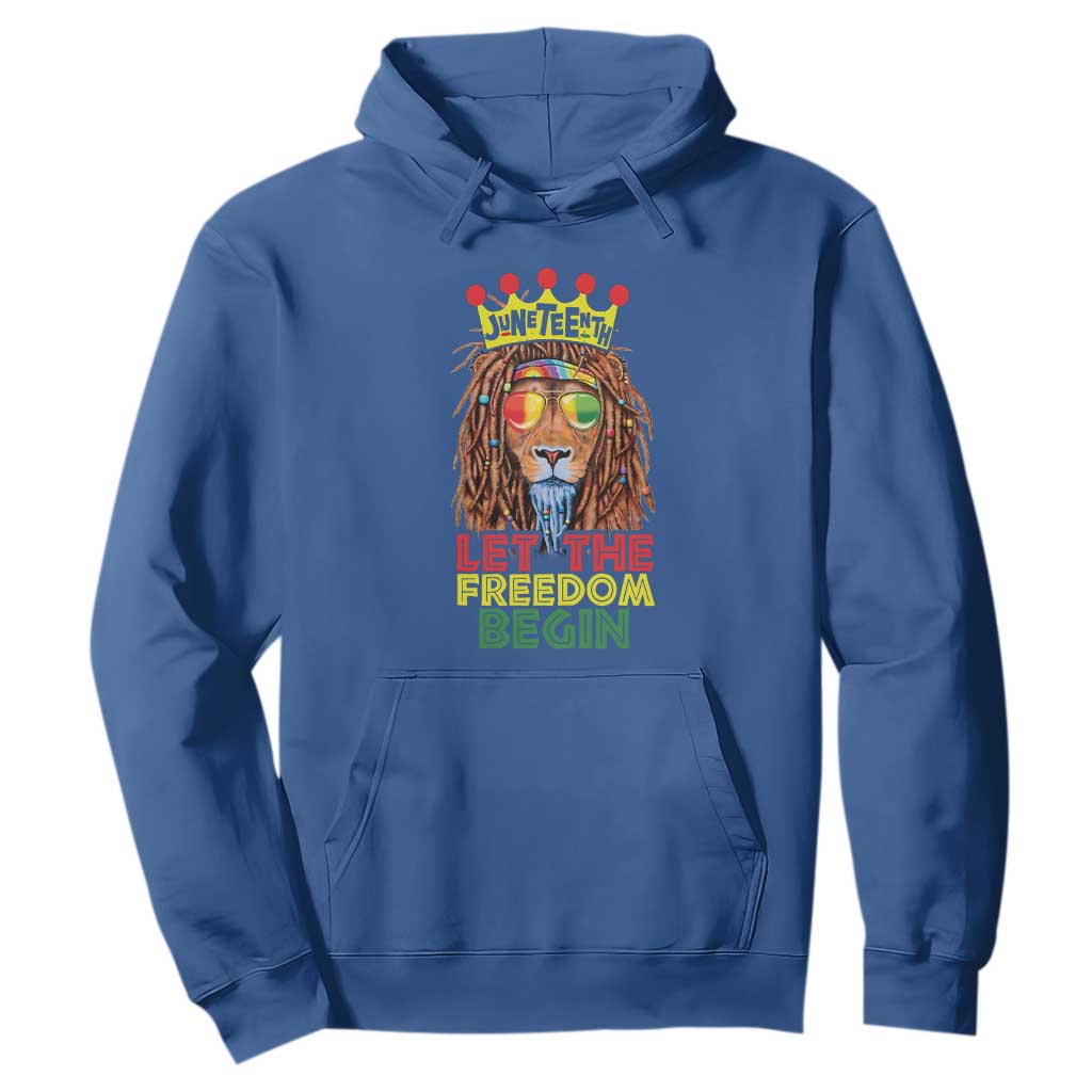 Juneteenth Hoodie Let The Freedom Begin Lion Rasta African American