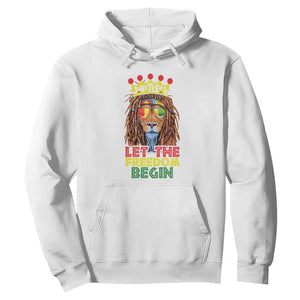 Juneteenth Hoodie Let The Freedom Begin Lion Rasta African American
