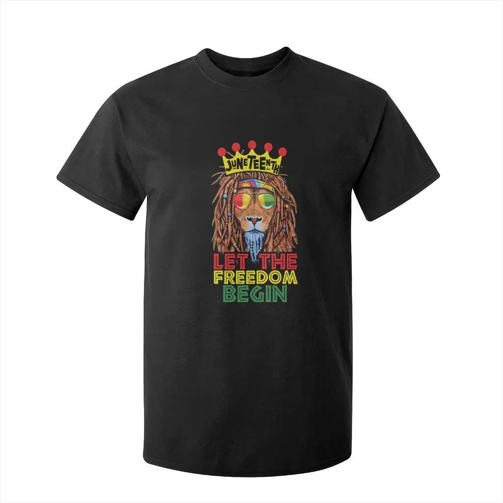 Juneteenth T Shirt For Kid Let The Freedom Begin Lion Rasta African American
