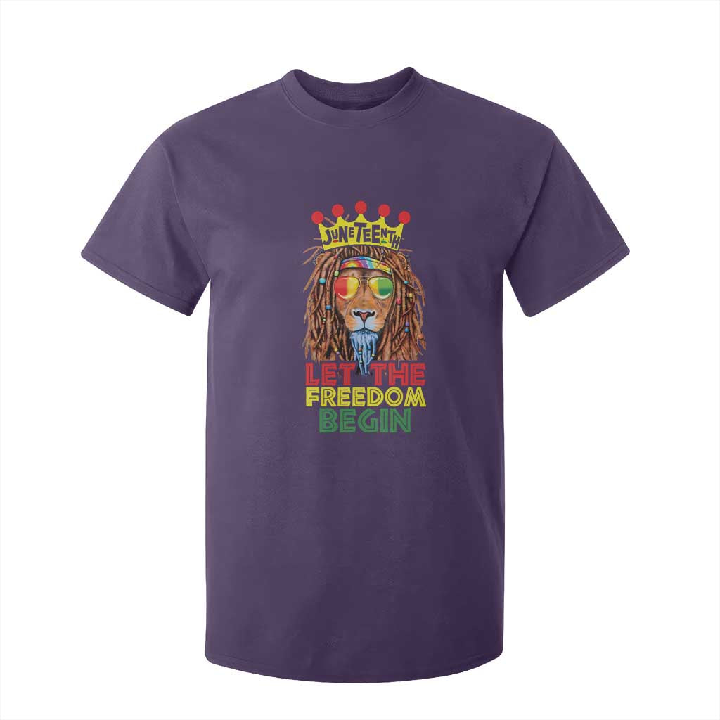 Juneteenth T Shirt For Kid Let The Freedom Begin Lion Rasta African American