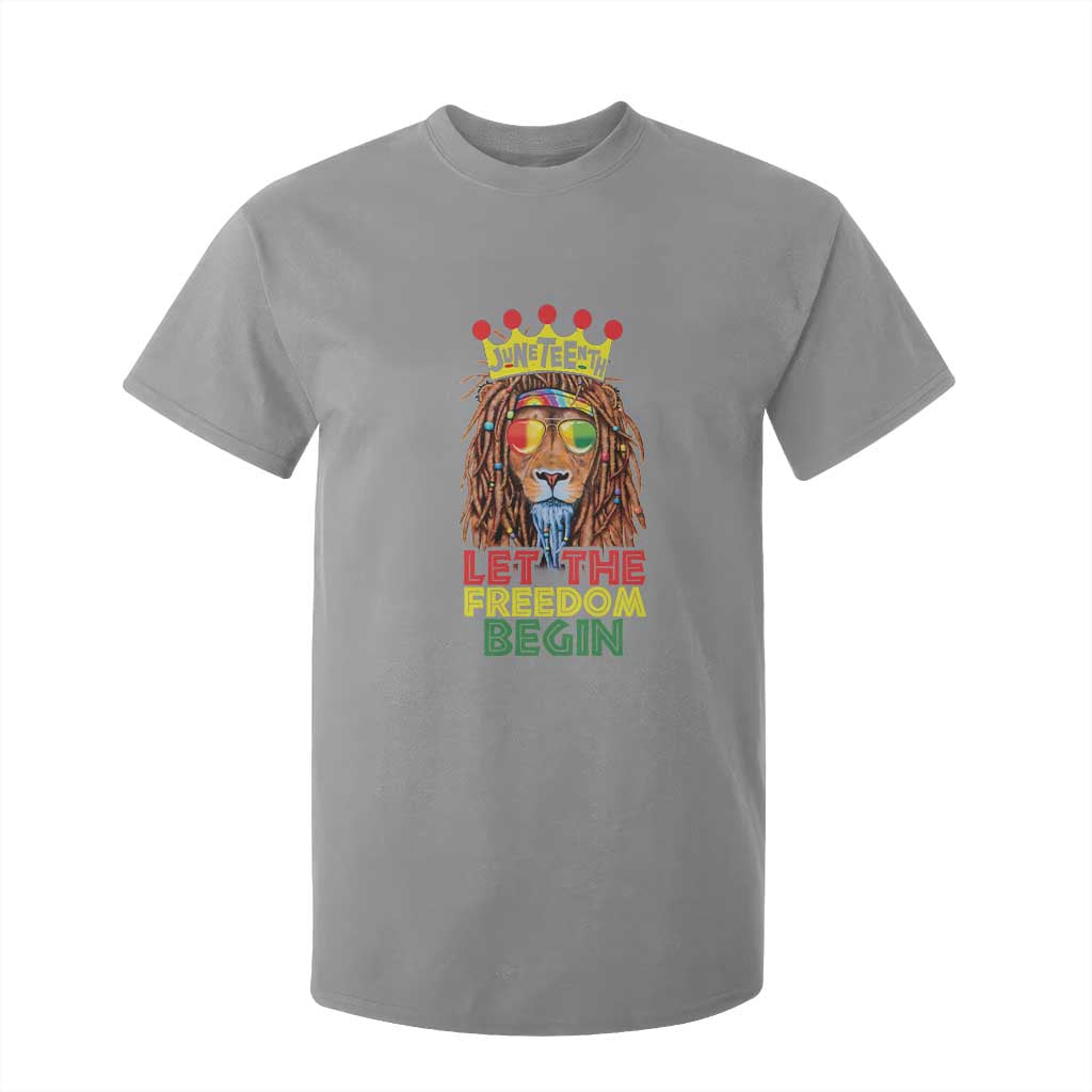 Juneteenth T Shirt For Kid Let The Freedom Begin Lion Rasta African American