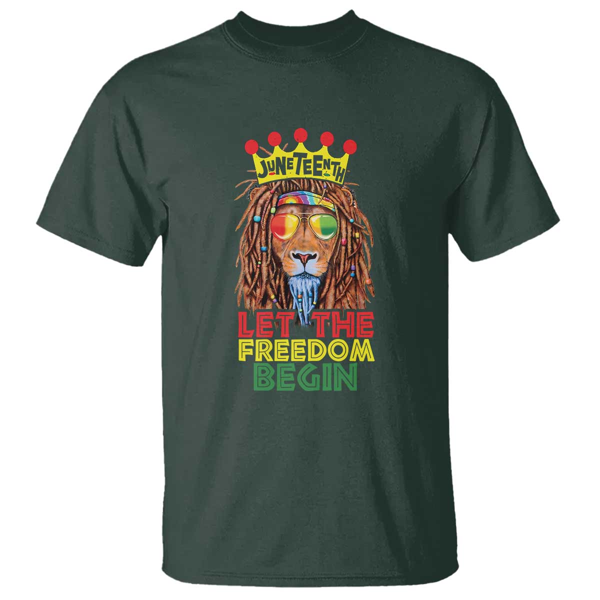 Juneteenth T Shirt Let The Freedom Begin Lion Rasta African American