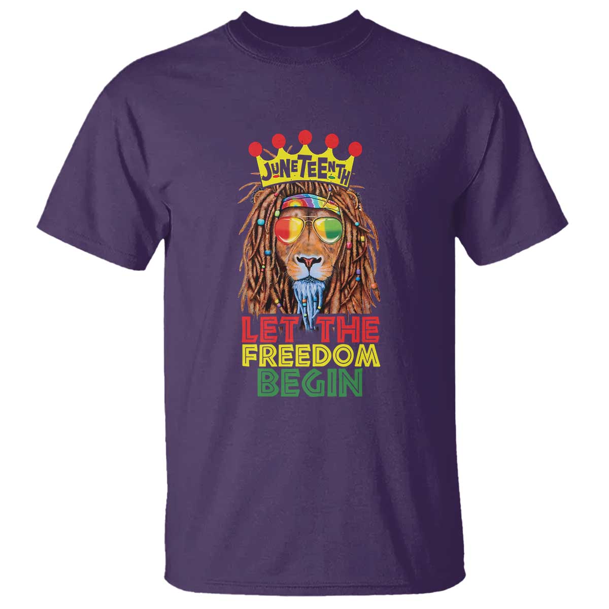 Juneteenth T Shirt Let The Freedom Begin Lion Rasta African American