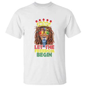 Juneteenth T Shirt Let The Freedom Begin Lion Rasta African American