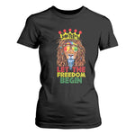 Juneteenth T Shirt For Women Let The Freedom Begin Lion Rasta African American