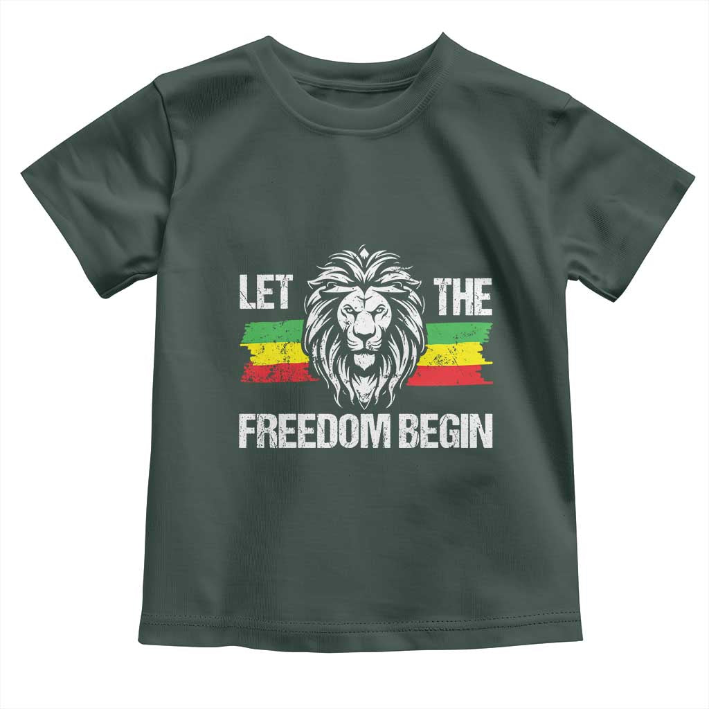 Juneteenth Baby Shirt Let The Freedom Begin African American Lion Melanin Pride