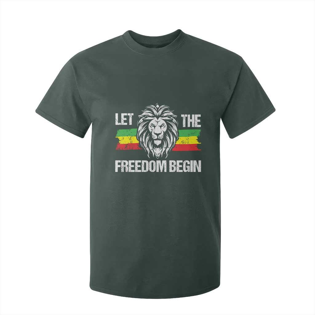 Juneteenth T Shirt For Kid Let The Freedom Begin African American Lion Melanin Pride