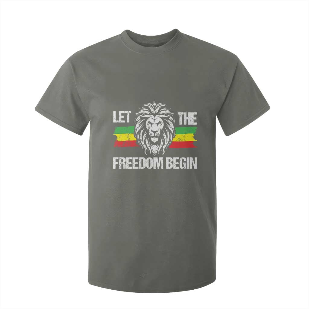 Juneteenth T Shirt For Kid Let The Freedom Begin African American Lion Melanin Pride