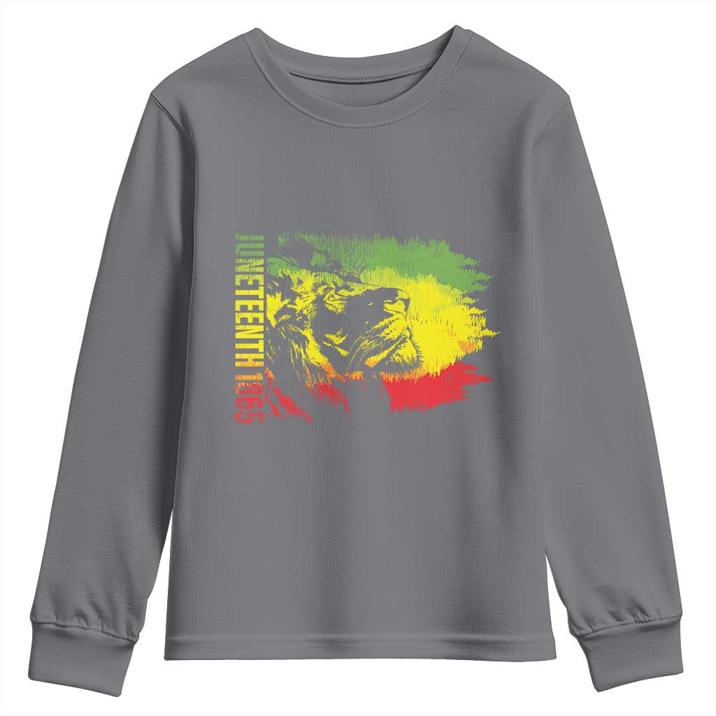 Juneteenth Youth Long Sleeve Shirt 1865 African American Lion King