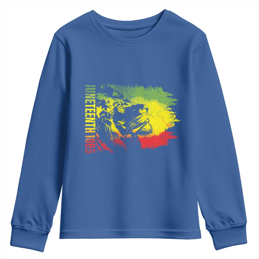 Juneteenth Youth Long Sleeve Shirt 1865 African American Lion King