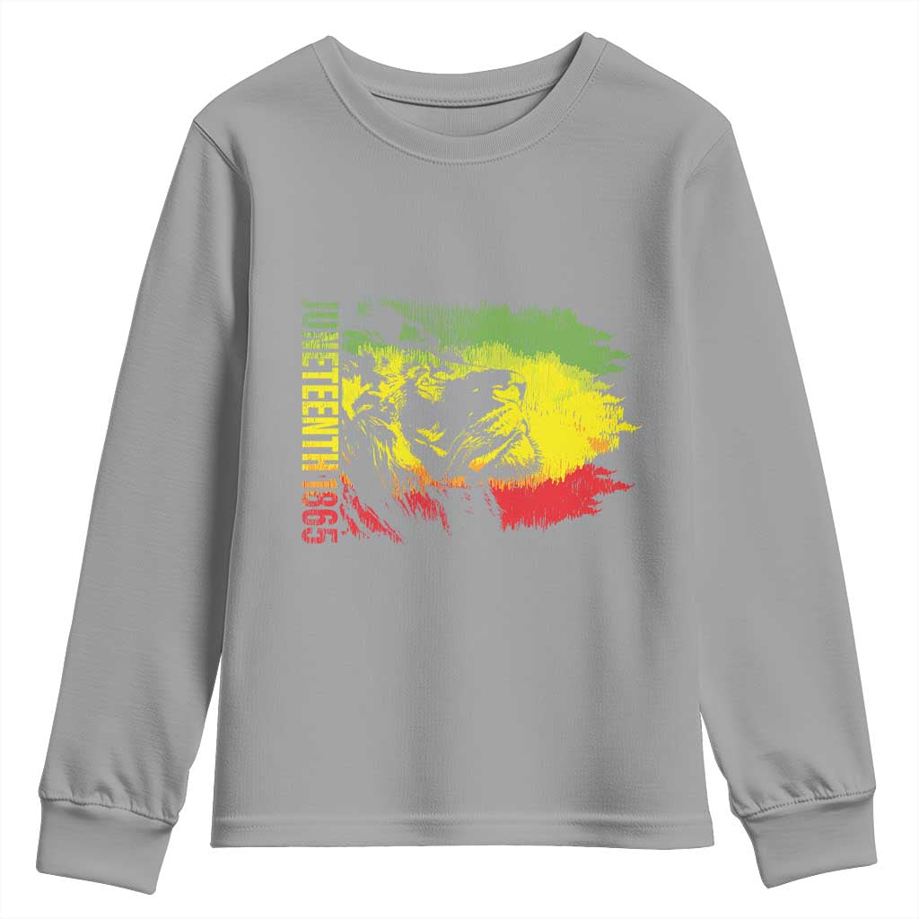 Juneteenth Youth Long Sleeve Shirt 1865 African American Lion King