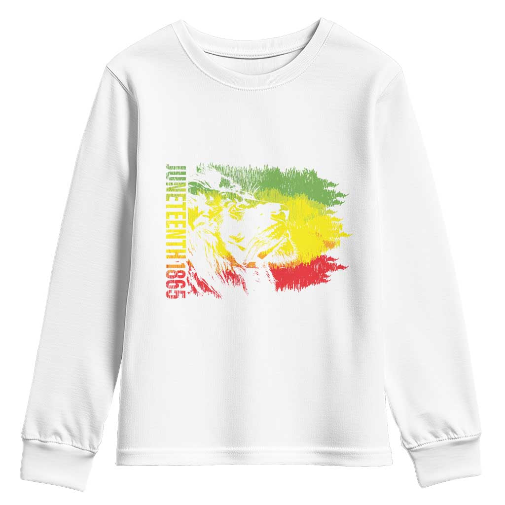 Juneteenth Youth Long Sleeve Shirt 1865 African American Lion King